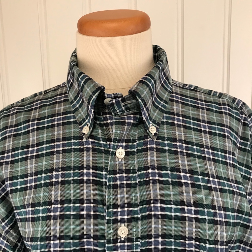 Brooks brothers tartan oxford dress shirt size L